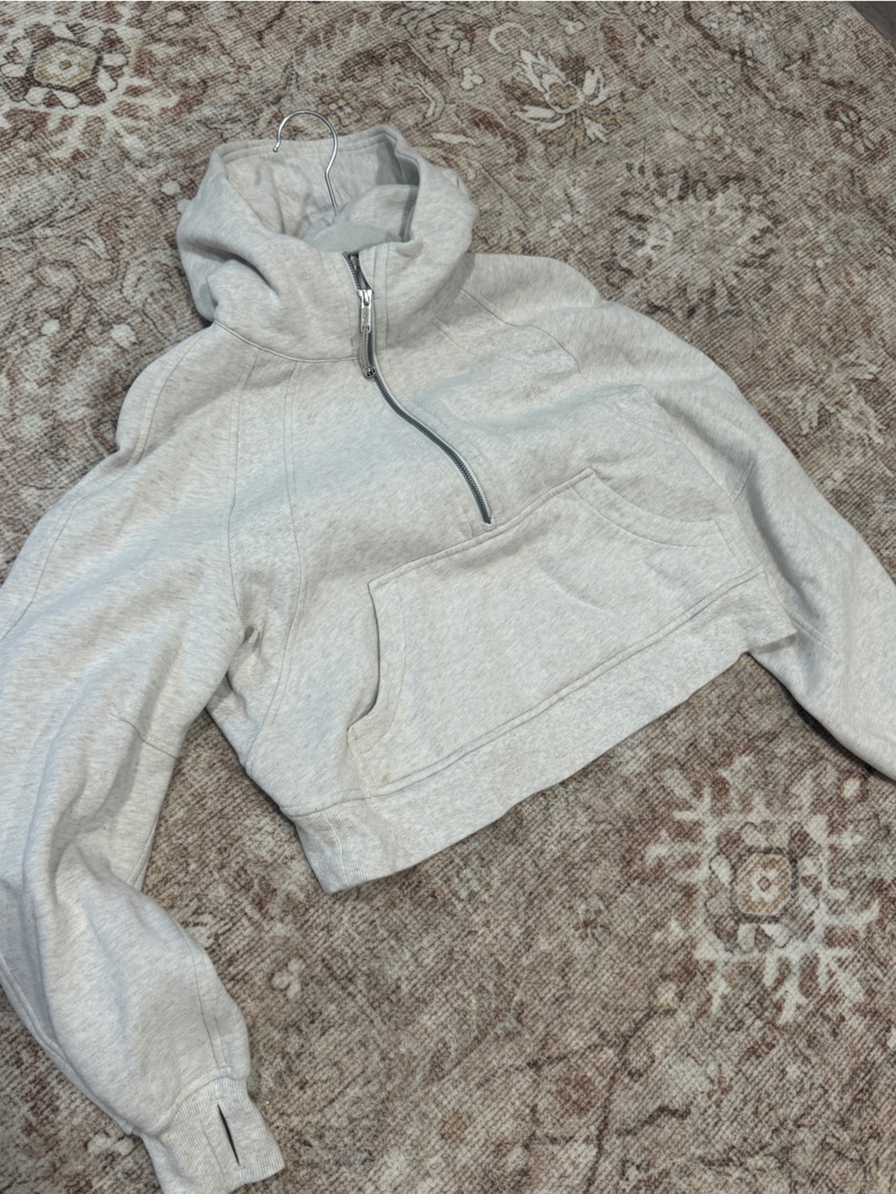 Lululemon Scuba Half Zip heathered Gray Zip-Up Hoodie Sweatshirt